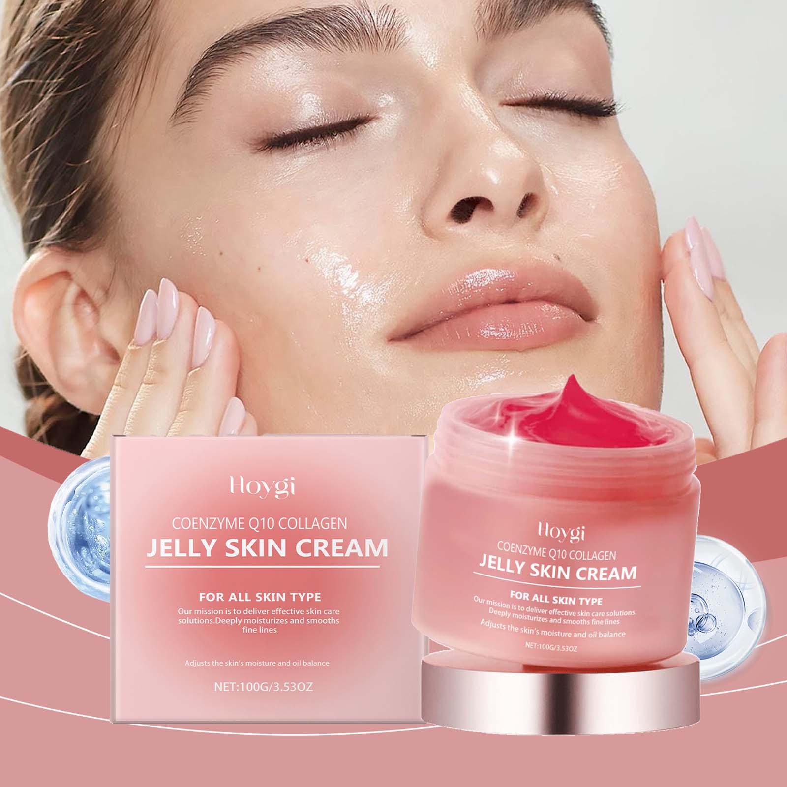 Coenzyme Q10 Cream - Коллагеновый желейный крем, глубоко увлажняющий, гладкая
